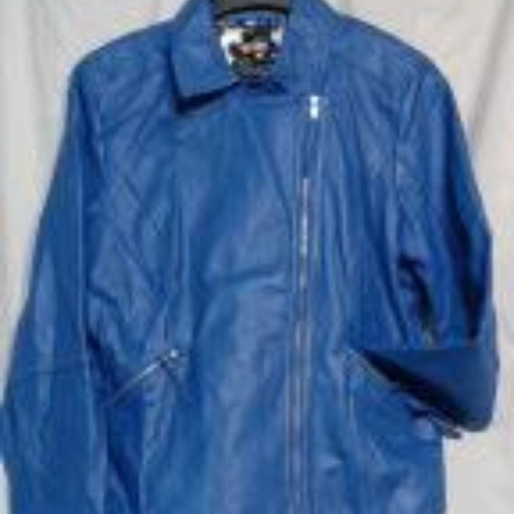 STAND OUT in this Royal Blue Leather Moto!!!
